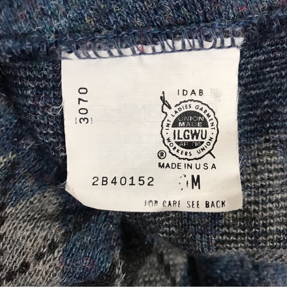 Robert Bruce Vintage 80’s Heather Blue Argyle Sweater Vest Size Medium - Picture 11 of 12